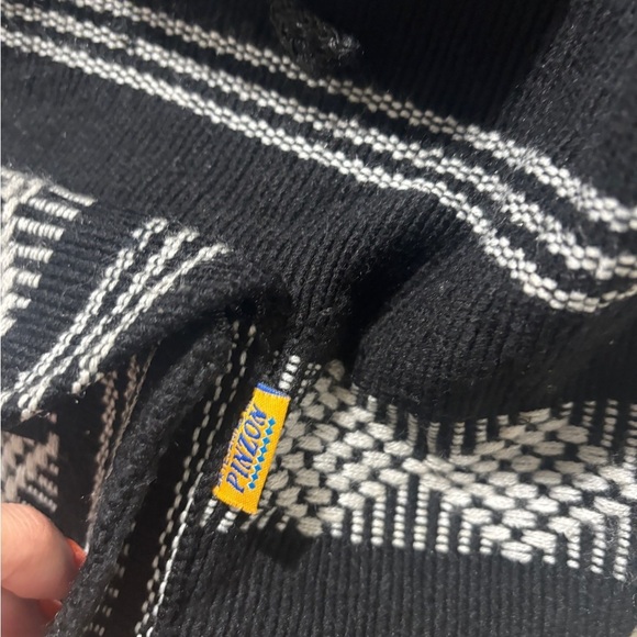 Pinzon Black and White Striped Backpack - Picture 4 of 6